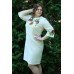 Embroidered dress Plus Size "Ukrainian Charm" gray